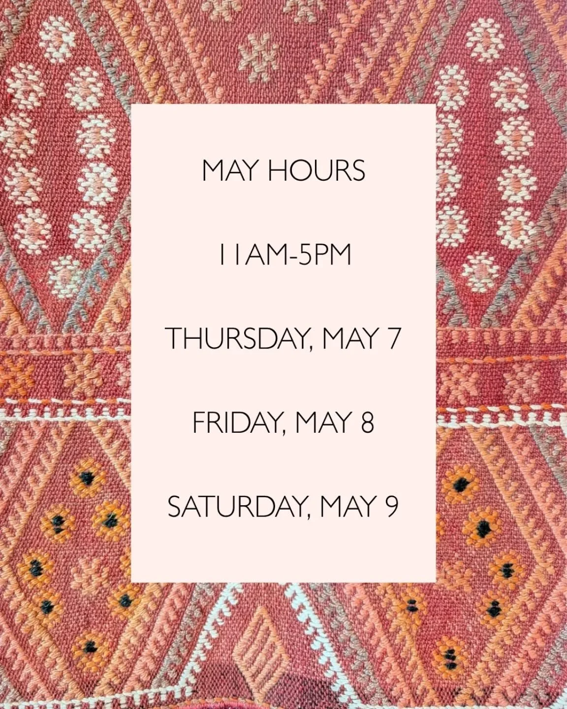 Next week! Starting Thursday (first Thursday of the month) the 7th. We can't wait to see you all!