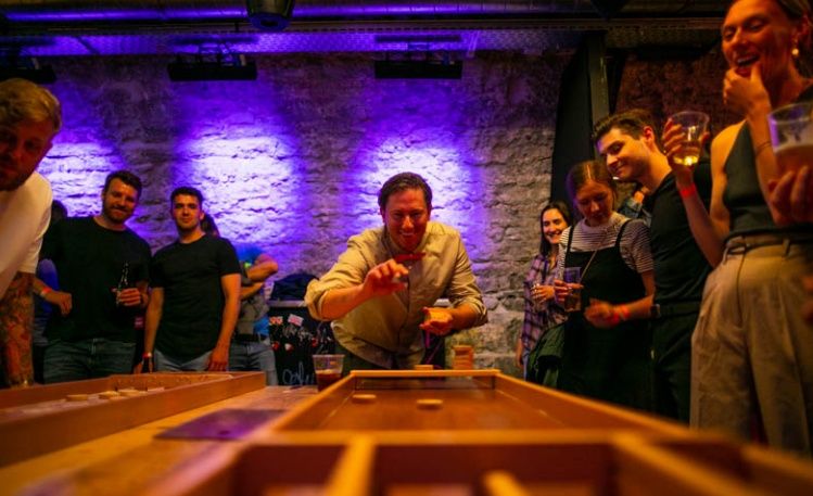 people playing table game