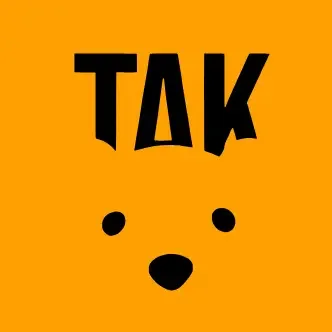 Orange background with the playful text 'TAK' and a stylized bear's ace below it.