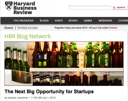 Screenshot of an article written by Jessica Lawrence Quinn for Harvard Business Review called 'The Next Big Opportunity for Startups'