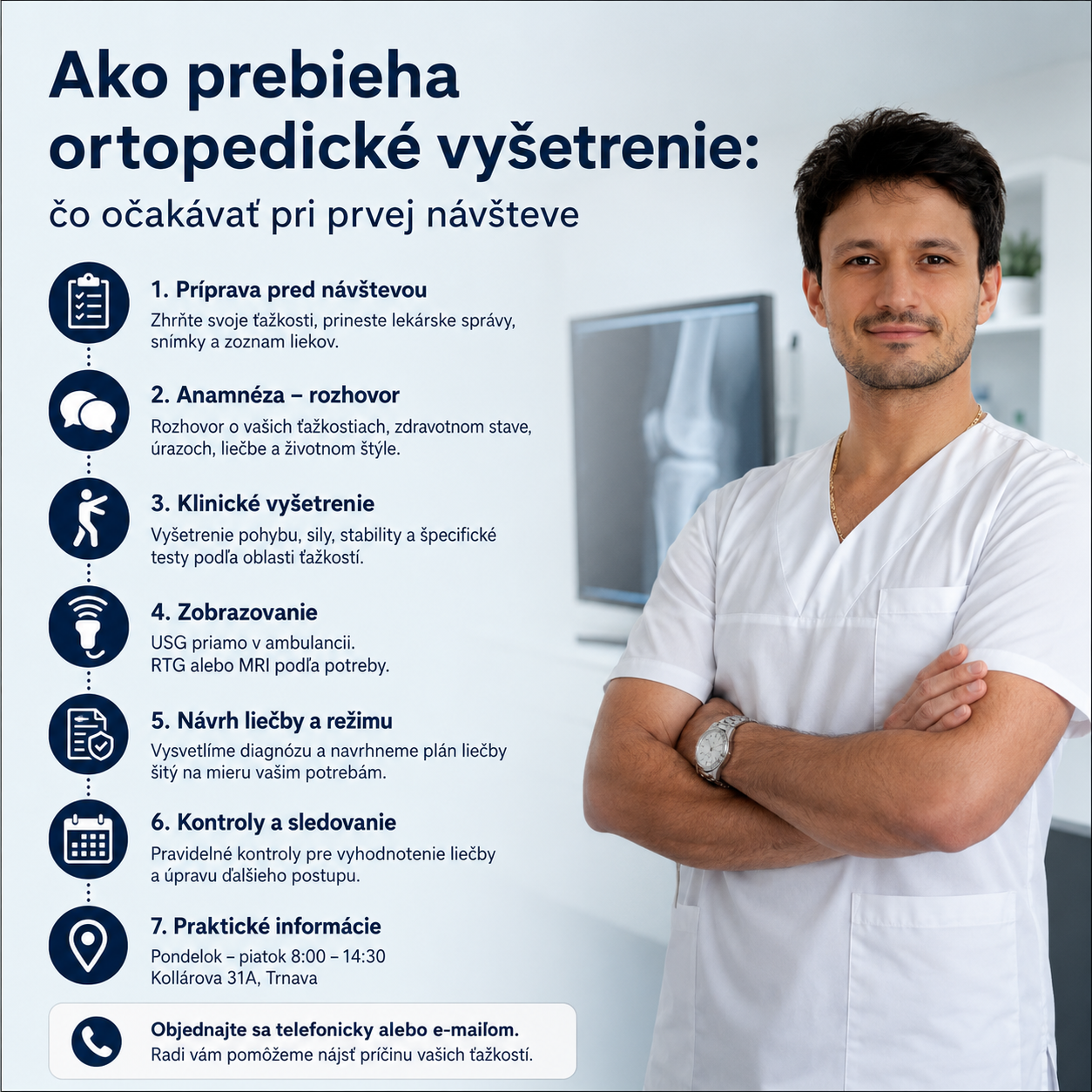 Ako prebieha ortopedické vyšetrenie: čo očakávať pri prvej návšteve