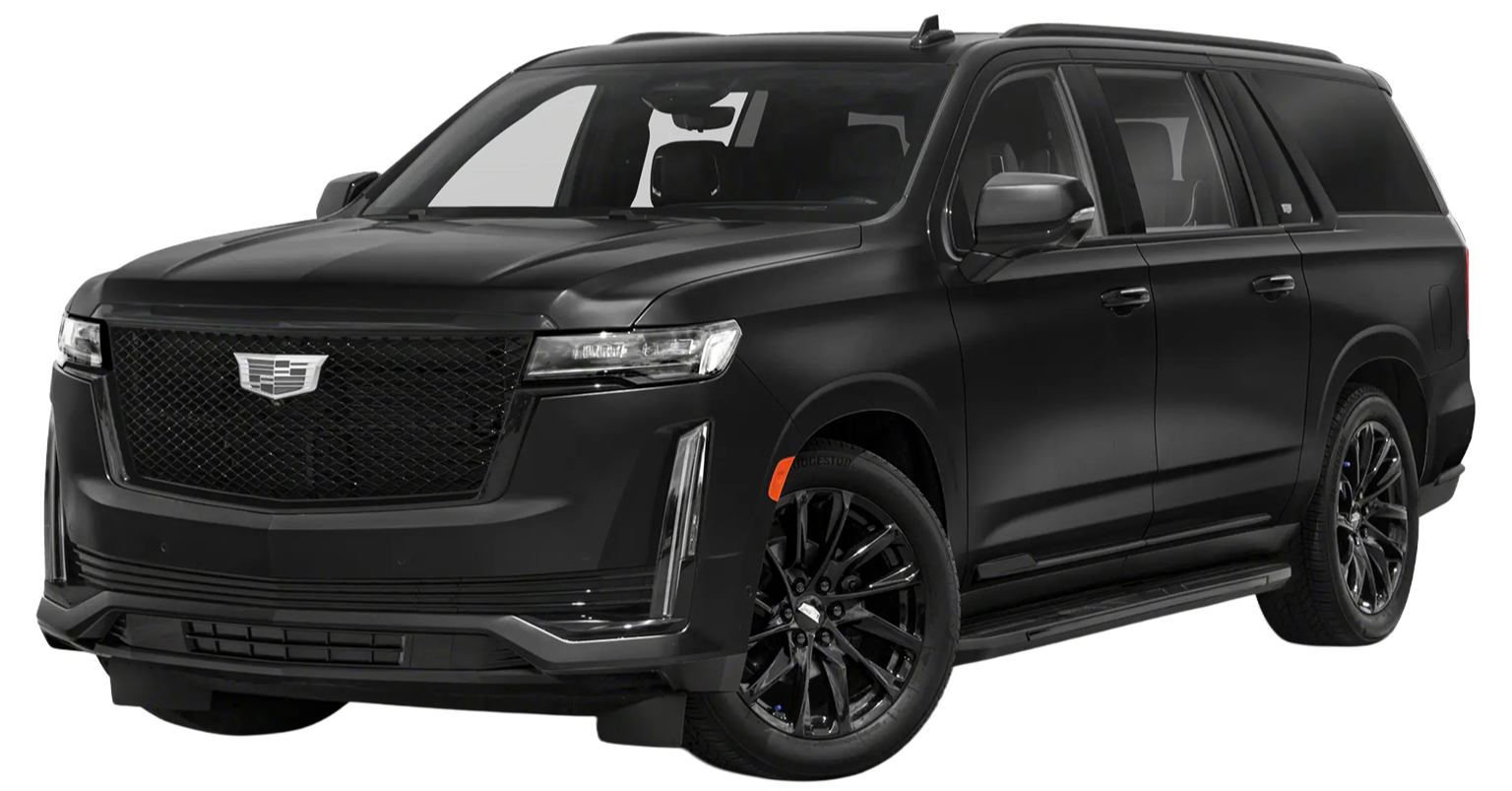 Black Cadillac Escalade ESV luxury SUV with premium exterior details