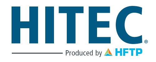 HITEC logo with the words "Produced by HFTP" and a stylized triangle design.