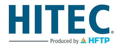 HITEC logo with text 'Produced by HFTP' and a small multicolored triangle icon.