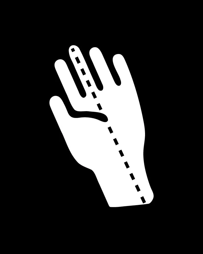 An abstract outline icon with a rainbow-shaped pattern within a circle shape.