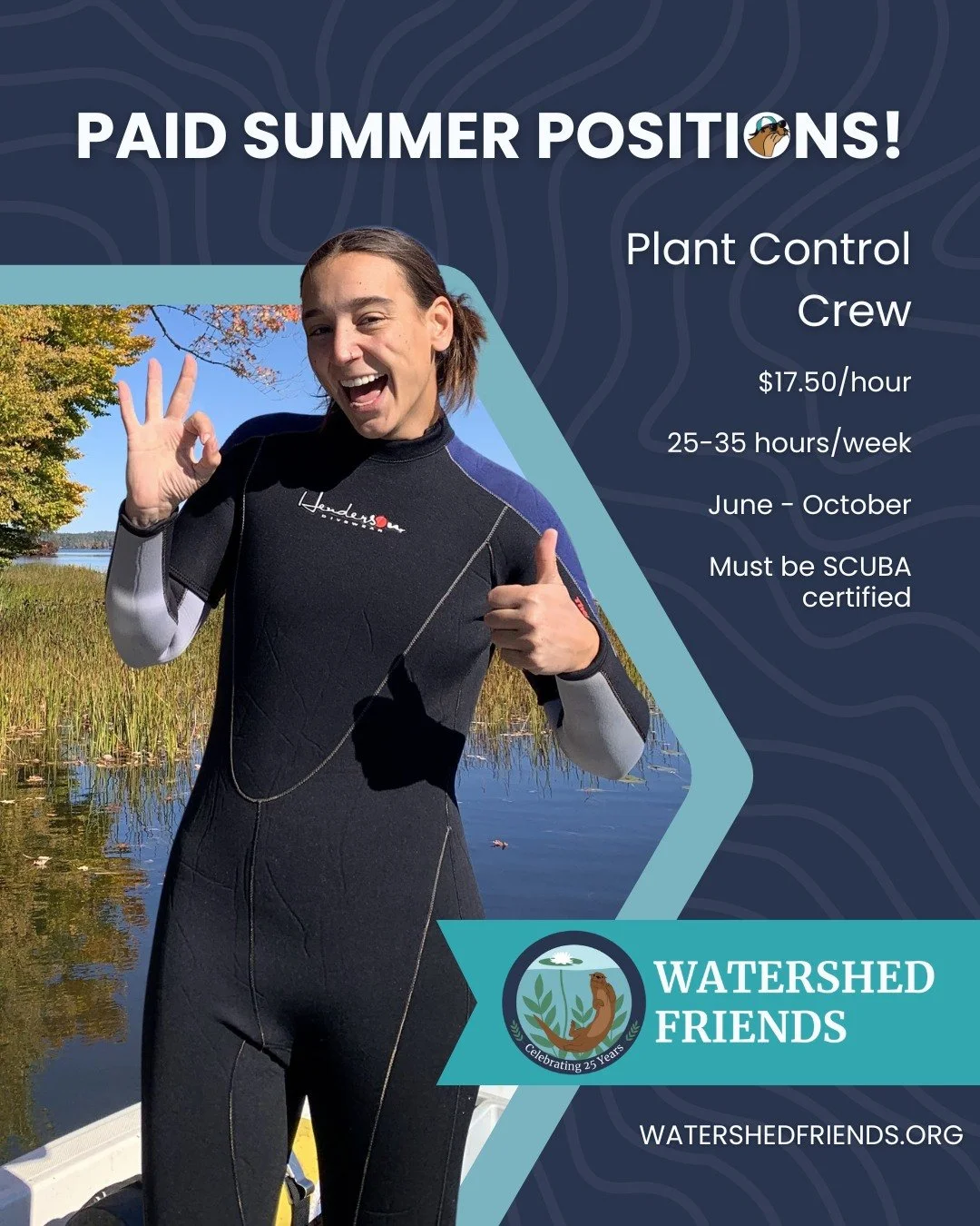 Are you SCUBA🤿 certified? Are you looking for a fun summer job on (and in!) the water helping protect Maine lakes? Our Plant Control Crew might be the perfect job by you!

For more information or how to apply, visit our website (link in bio!) or ema