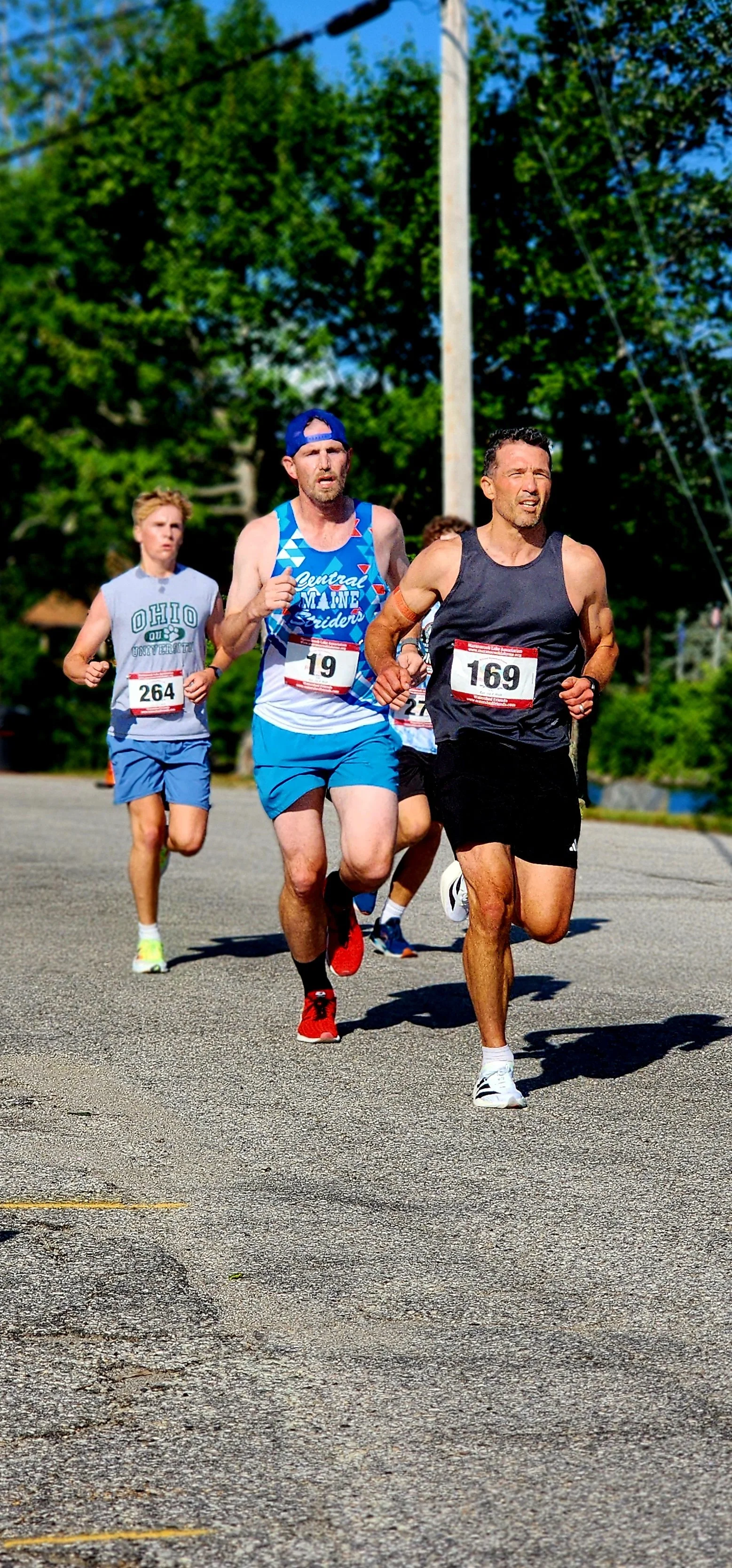 A group of people running