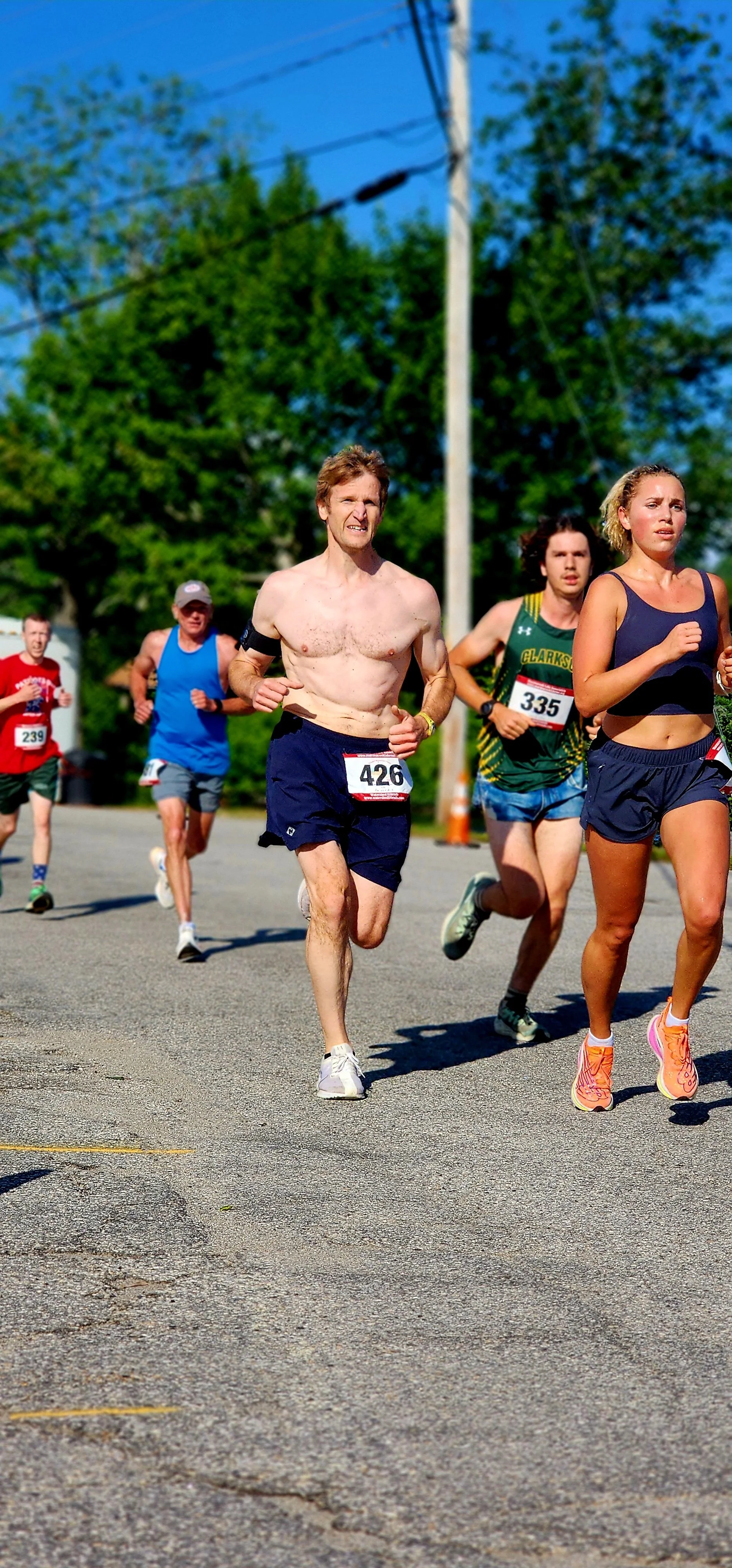 A group of people running