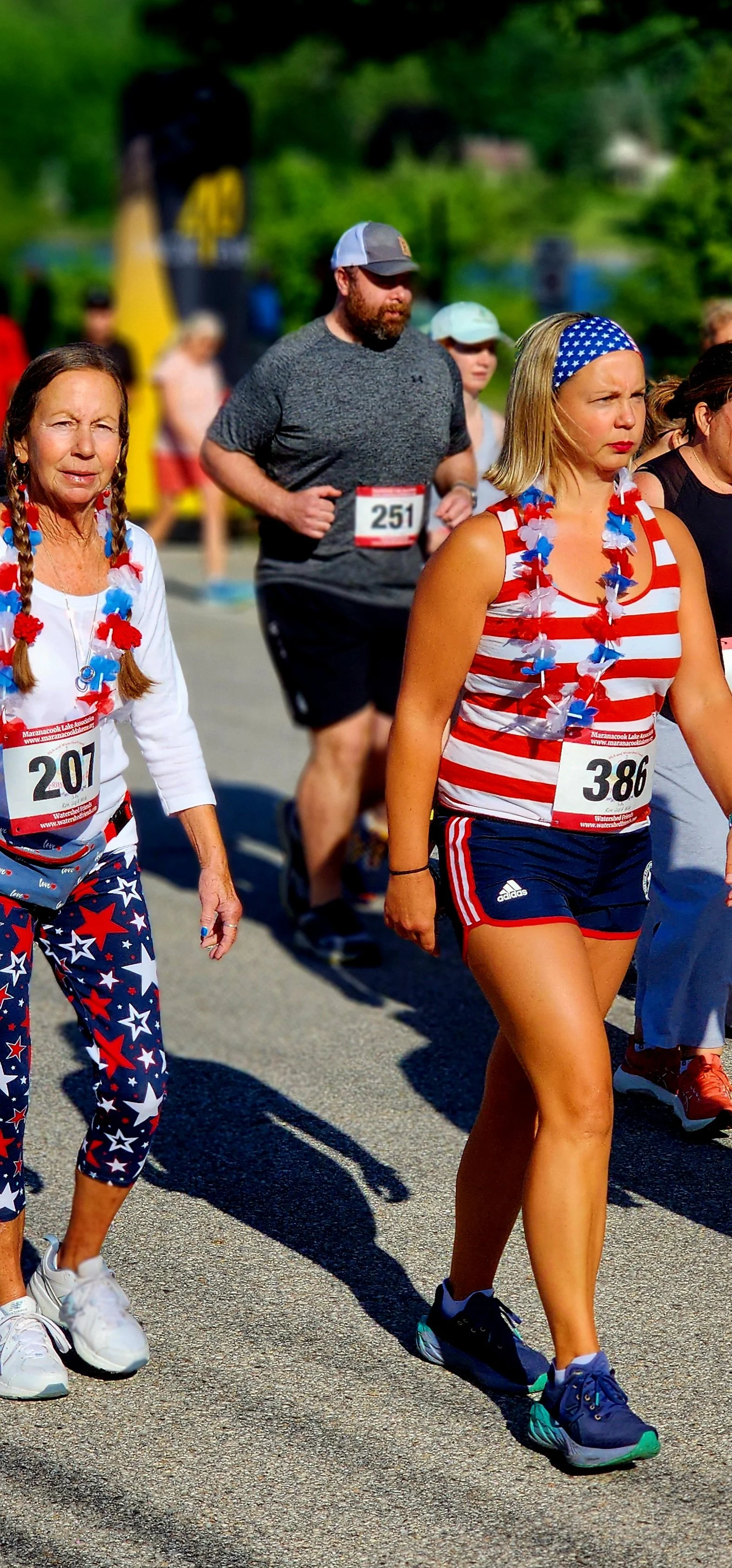 A crowd of people walking