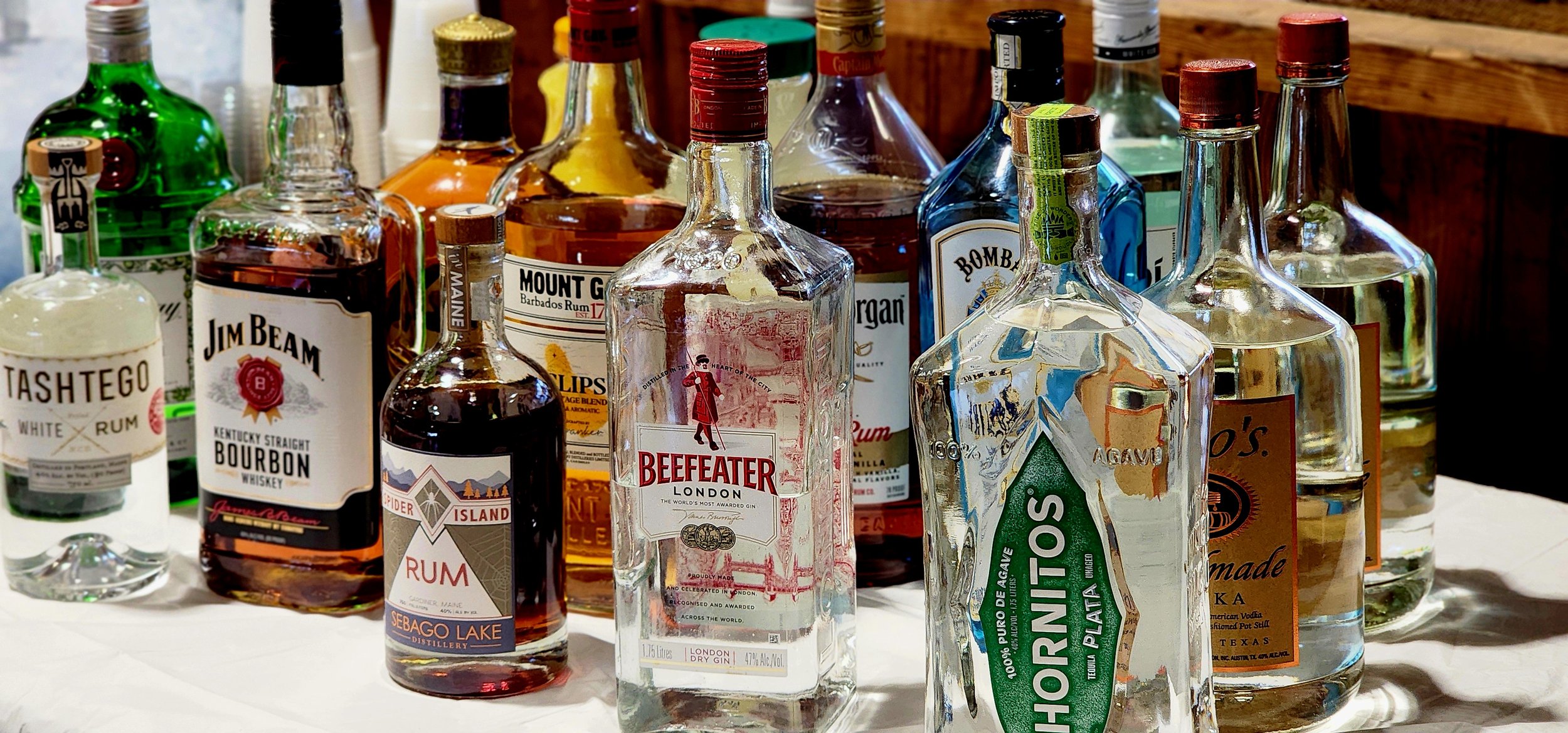 Selection of liquor bottles