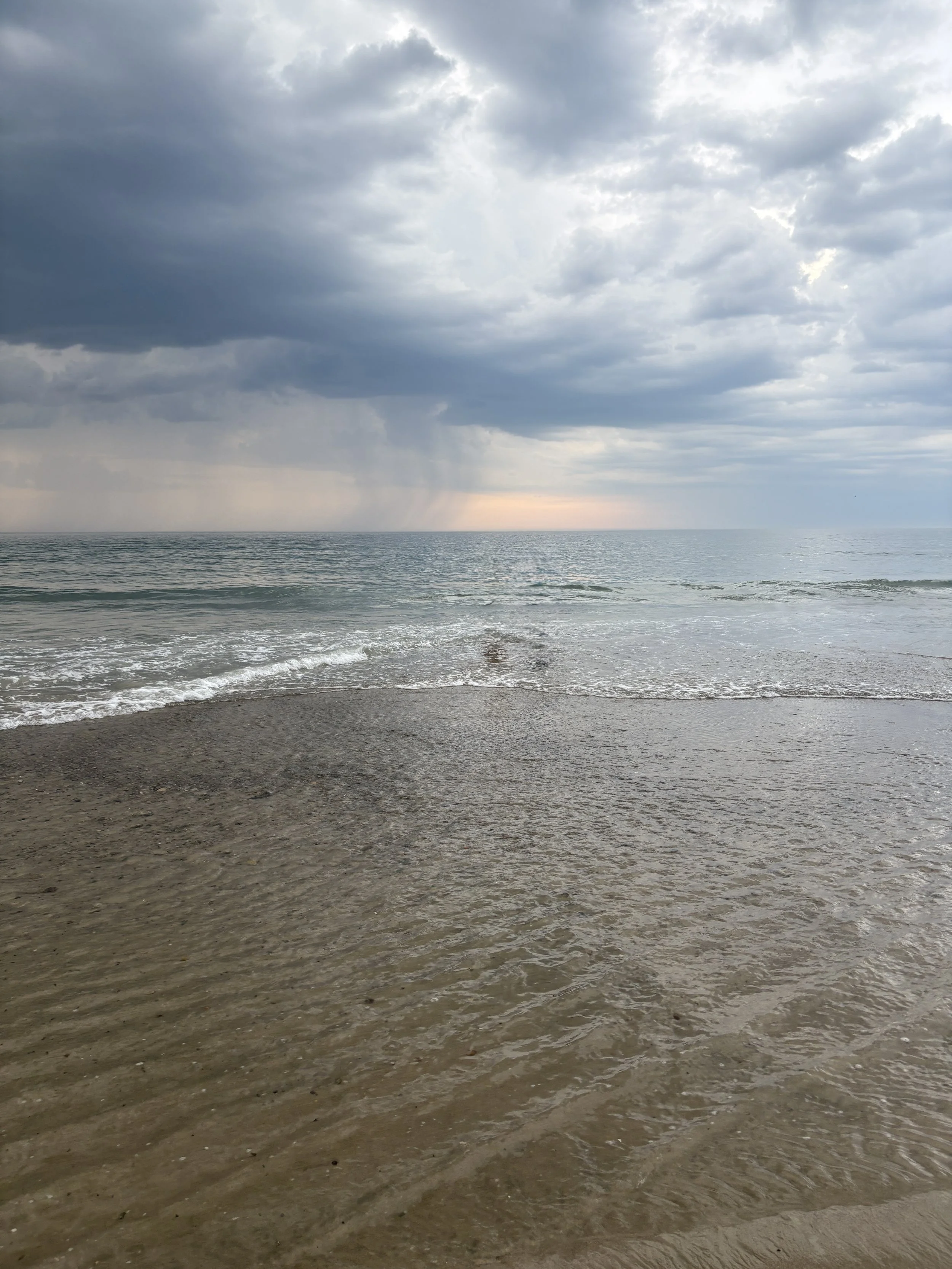Ocean view with stormy clouds, symbolizing inner strength and resilience to face life’s challenges.