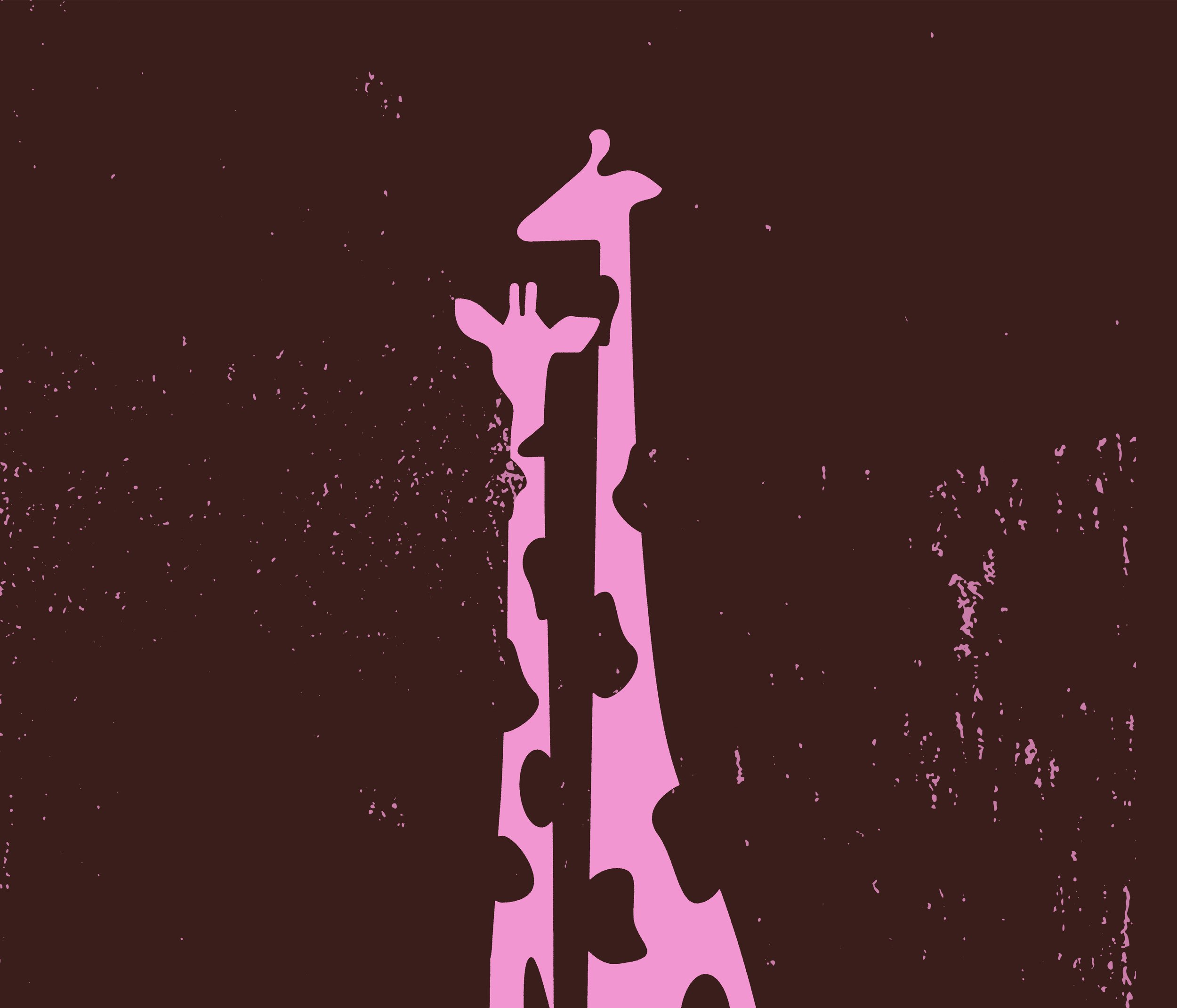 A stylized illustration of two faces, one male and one female, in profile, created with splashes of purple paint on a dark background.