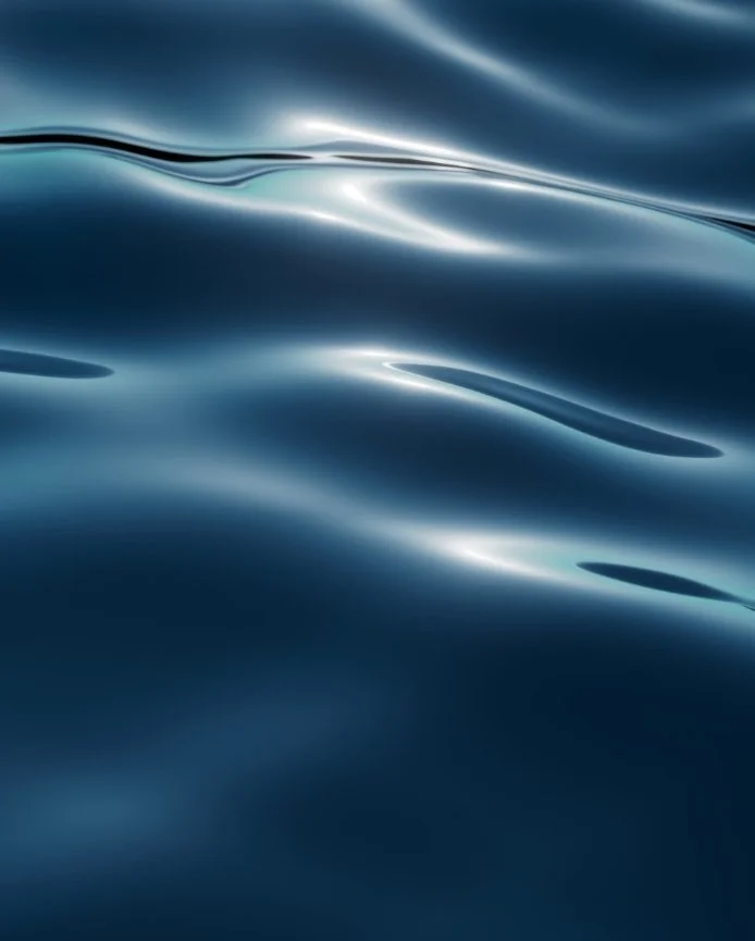 Dark blue water sparkling.