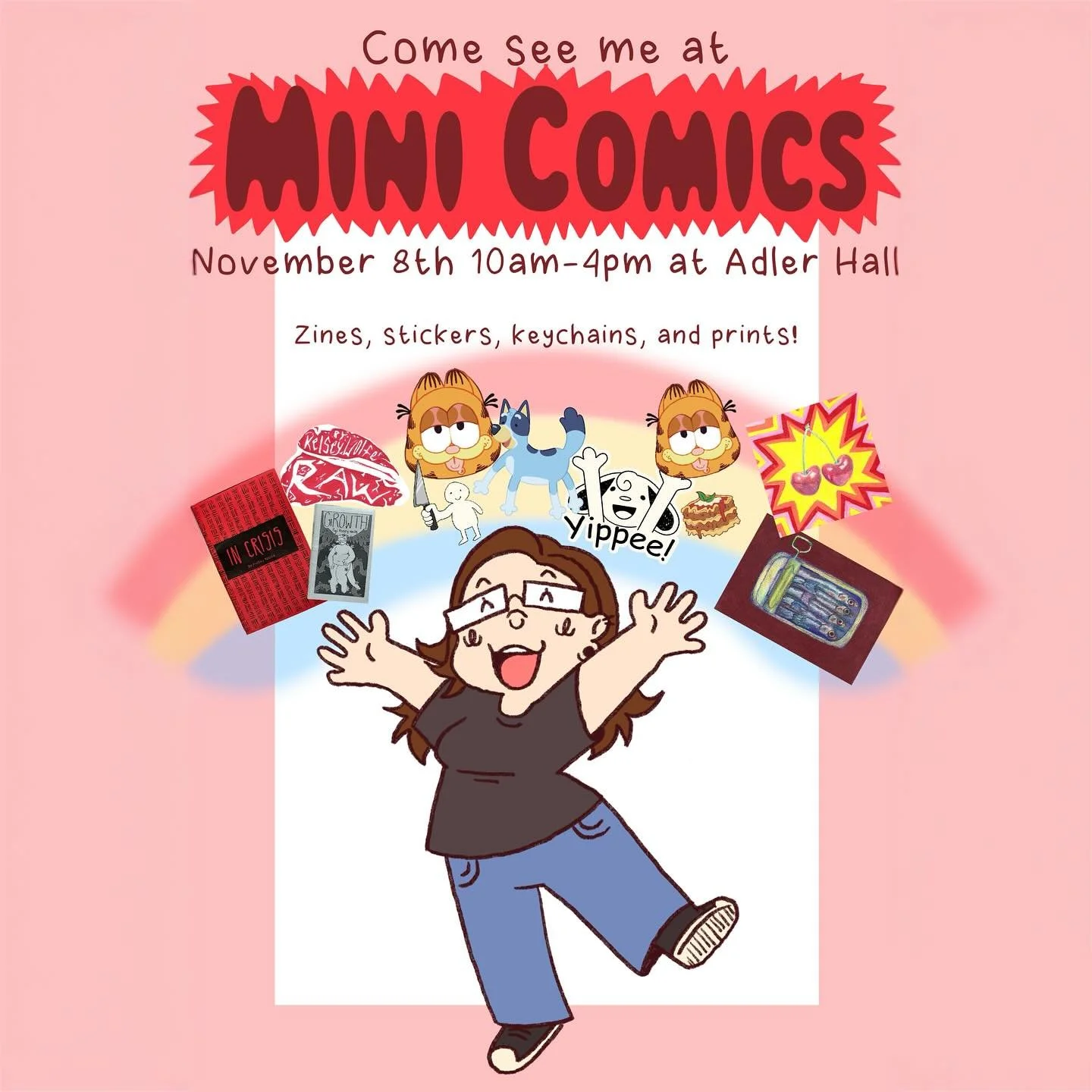 COME SEE ME AT MINI COMICS EXPO!!!!!! Saturday, November 8th from 10am-4pm at ADLER HALL!!
COME BROWSE MY WARES!!!

 #scad #scadsavannah #scadillustration #scadsketchbook #scadseqa #scadsequentialart #sketch #sketchbook #fanart #comic #originalcomic 