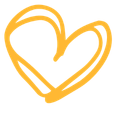 Gold heart outline on a white background