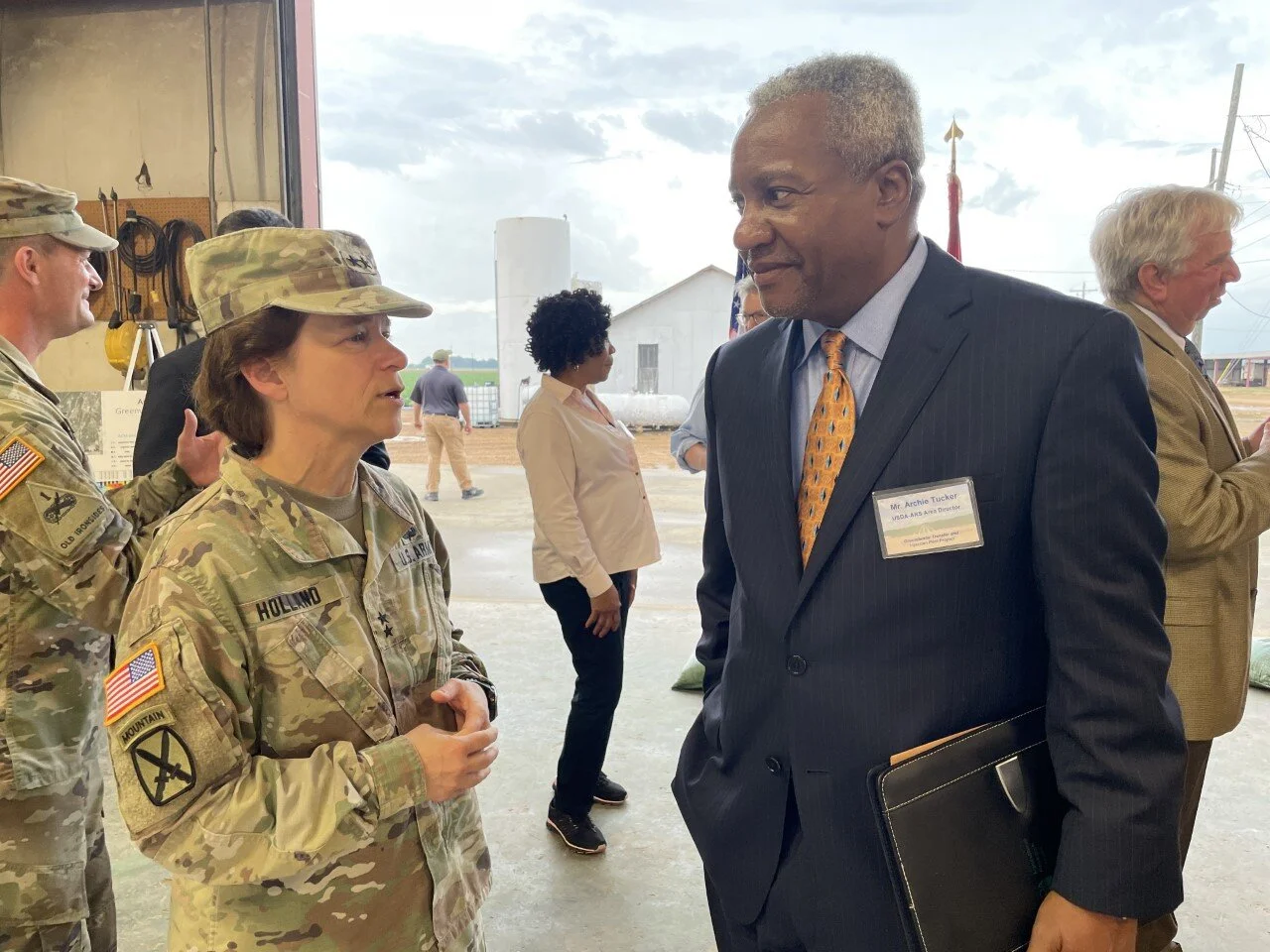 Maj. Gen. Diana Holland and Archie Tucker, USDA-ARS Area Director 