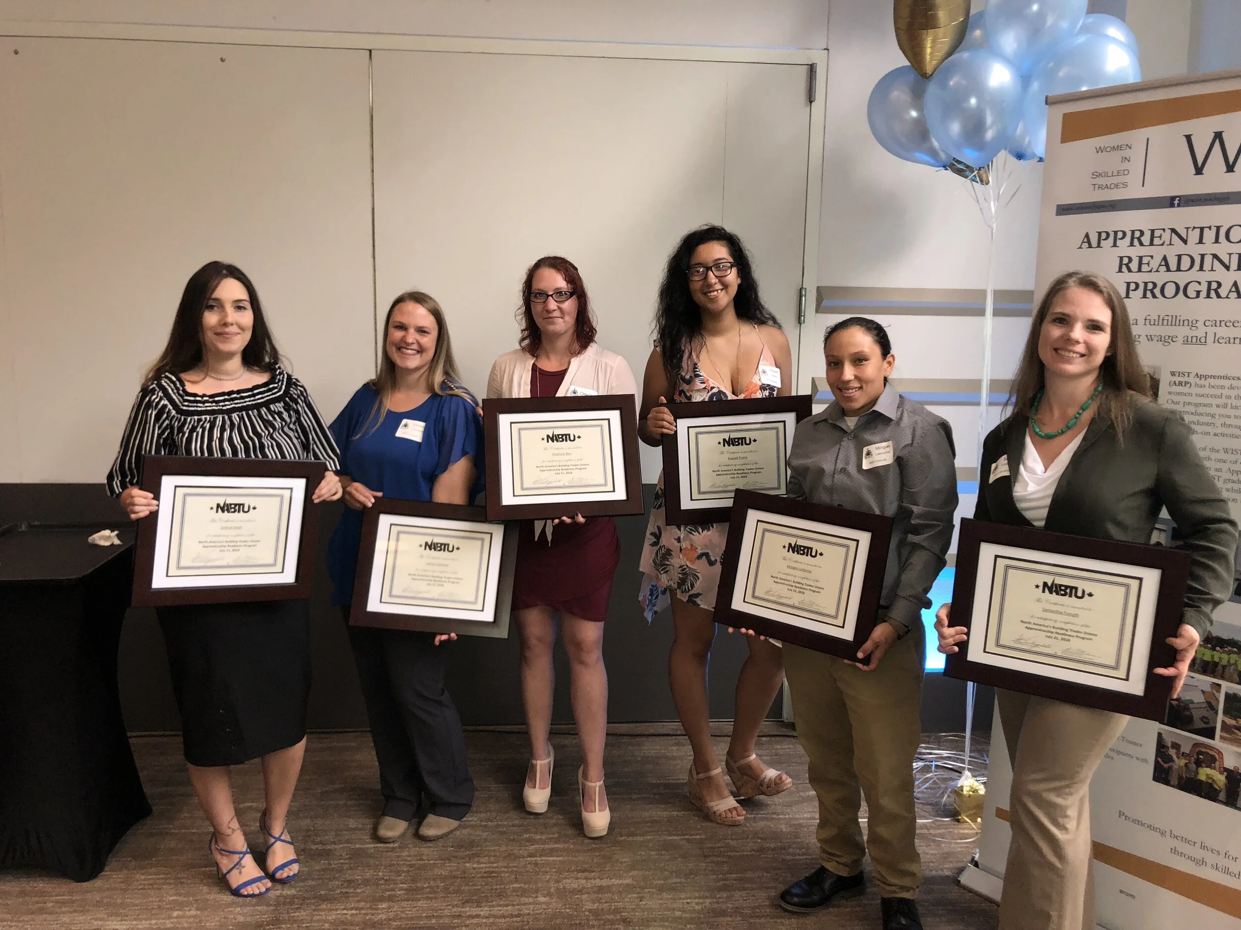 The first graduating class of Women in Skilled Trades (WIST) in Michigan. Graduates receive a certification that is recognized by any union training facility in the country.