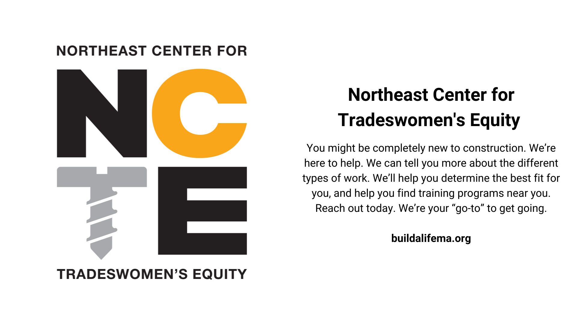 Northeast Center for Tradeswomen's Equity (Copy)