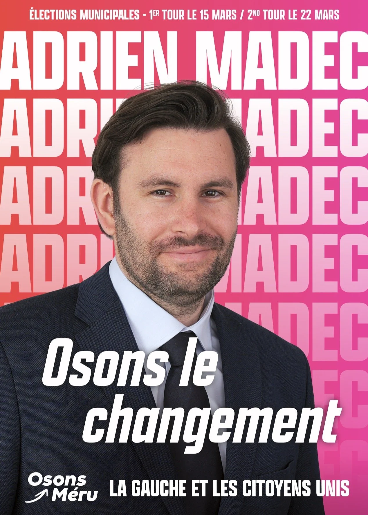 Affiche Adrien Madec - Osons Méru