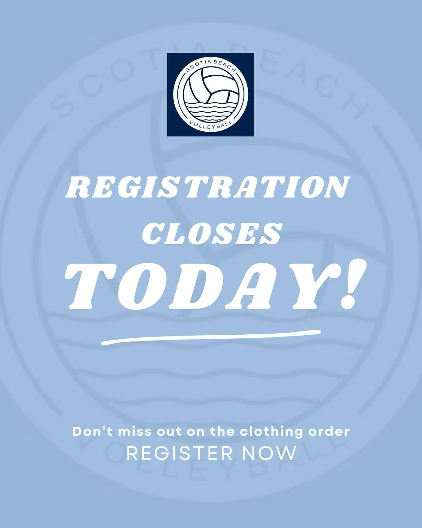 📣 Today&rsquo;s your 𝐋𝐀𝐒𝐓 𝐂𝐇𝐀𝐍𝐂𝐄 to register for ScotiaBeach and guarantee your exclusive 2025 gear!!!⁣
⁣
Don&rsquo;t miss out on this year&rsquo;s custom clothing drop - once registration closes, that&rsquo;s it! ⁣
⁣
👀 𝘭𝘢𝘵𝘦 𝘳𝘦𝘨𝘪?