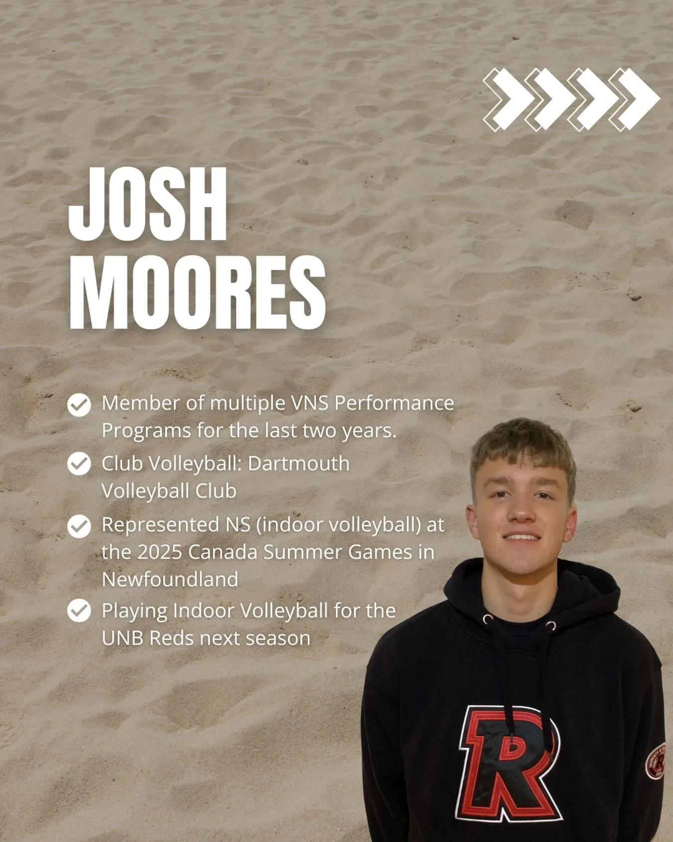 NEW COACH ALERT⁣ 🔔
⁣
Please join us in welcoming 𝐉𝐨𝐬𝐡 𝐌𝐨𝐨𝐫𝐞𝐬 to our ScotiaBeach coaching team ⁣👏
⁣
We&rsquo;re excited to have Josh with us on the sand this season before he heads off to UNB 🏐