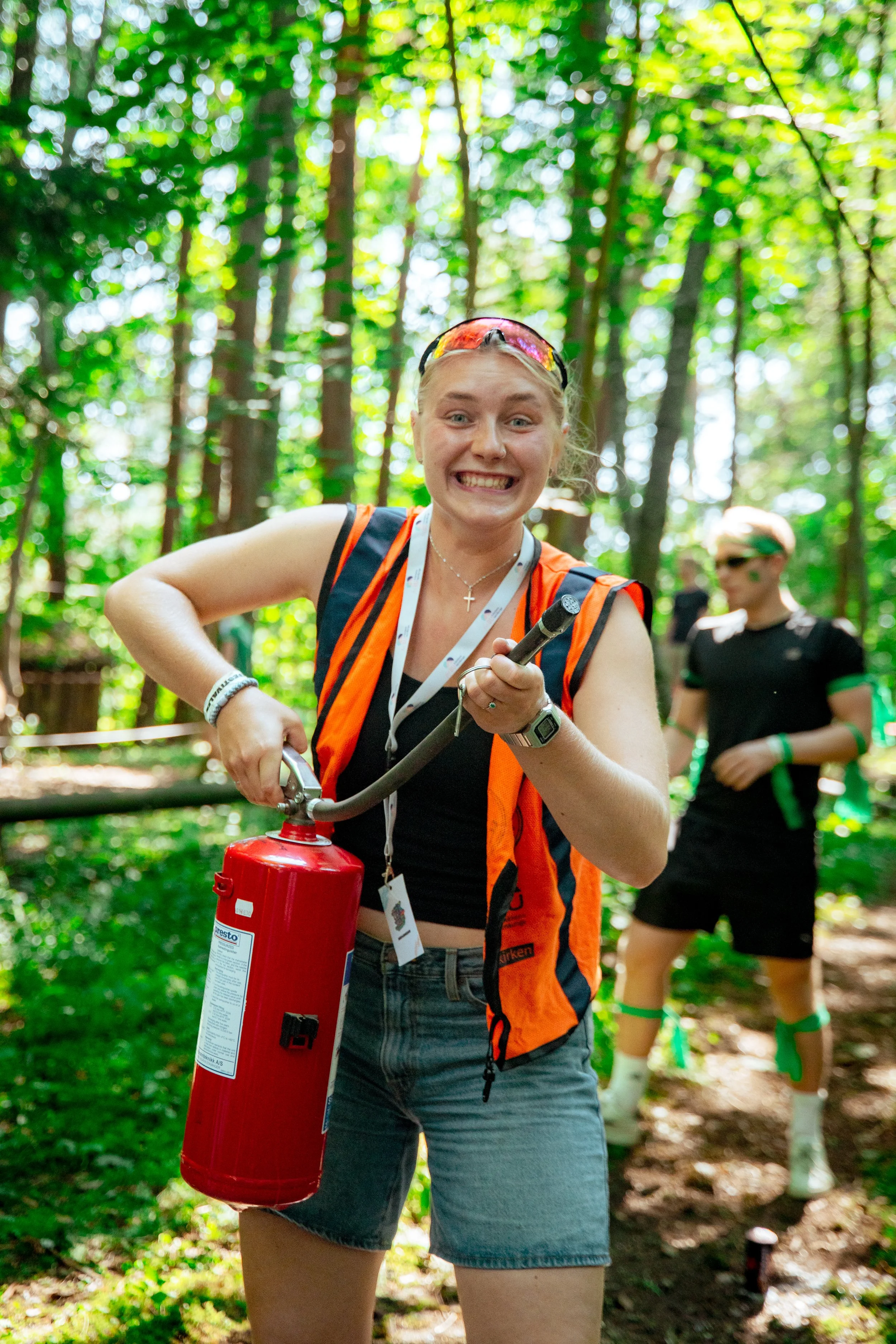 Leder står klar med brannapperat om noe skulle gått galt