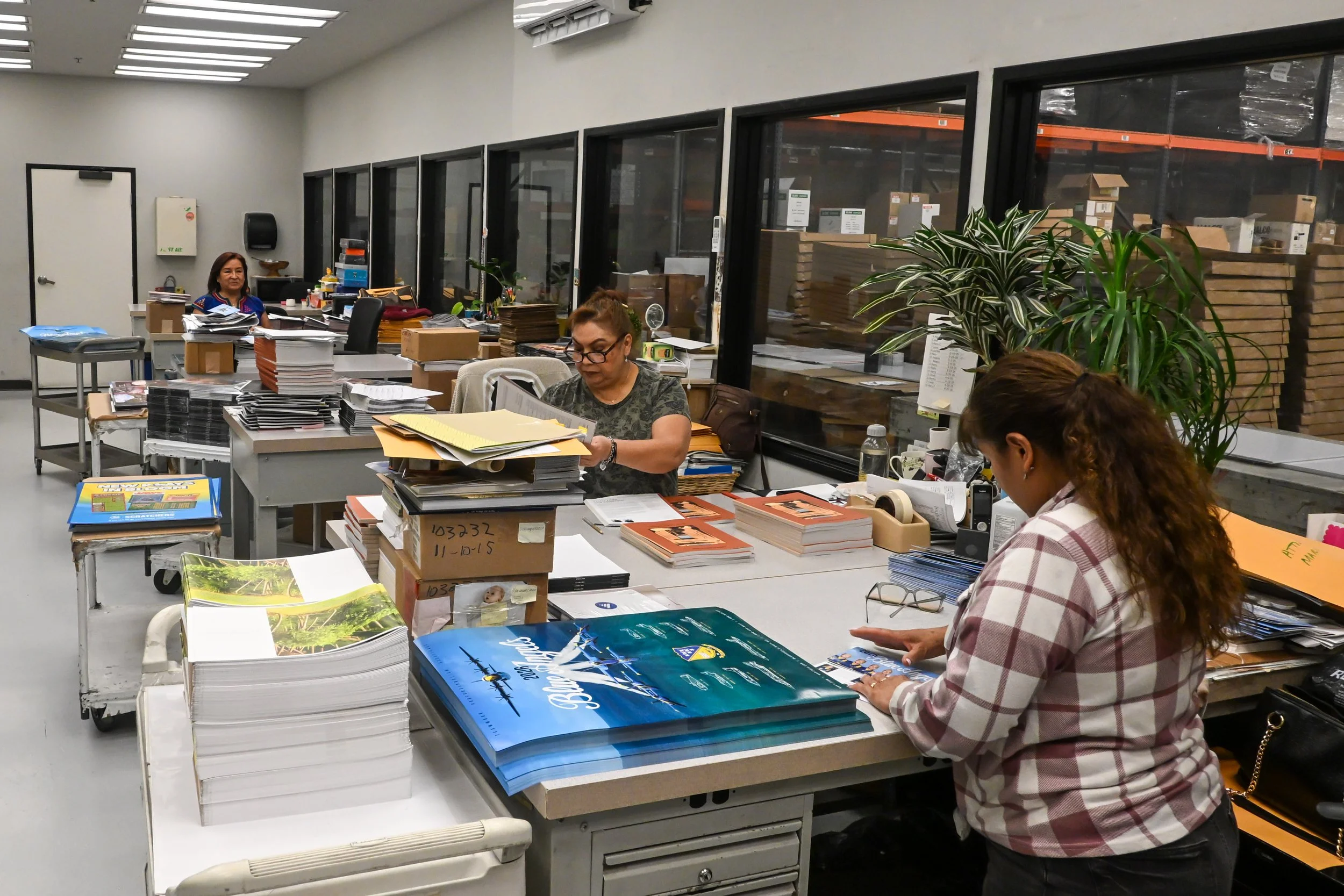 Quality check station, where the projects pass one final stage of quality check before the larger print order is fulfilled