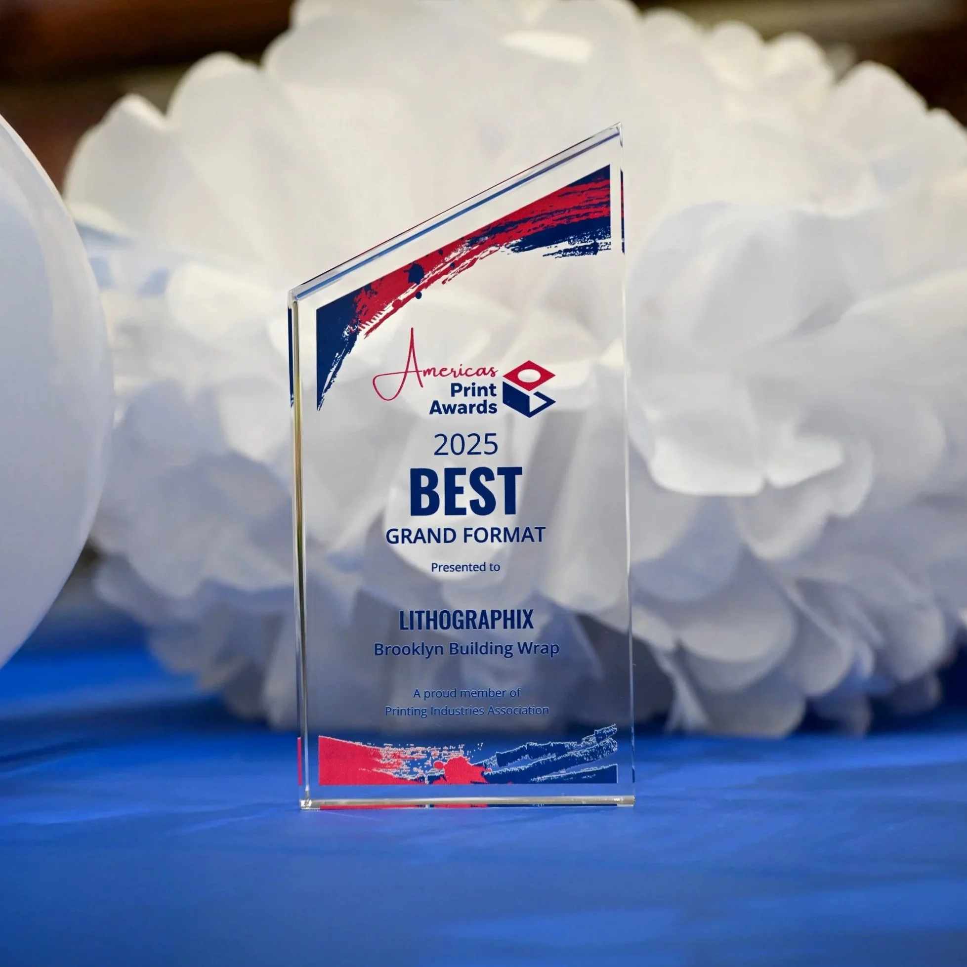 Best Grand Format awarded to Lithographix for the Brooklyn Building Wrap at the 2025 America's Print Awards