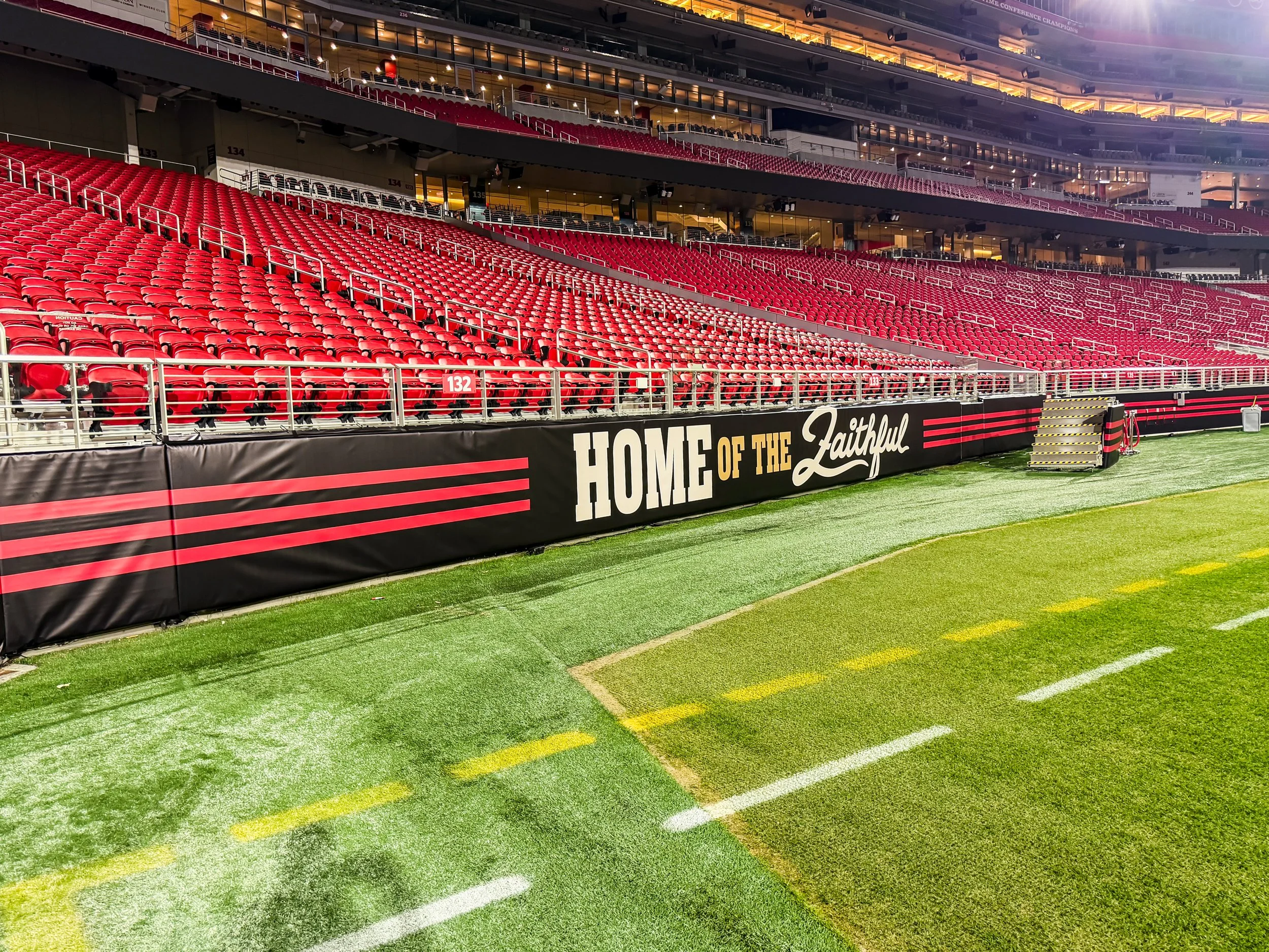 Stadium graphics printed and installed for the Seahawks vs. 49ers game