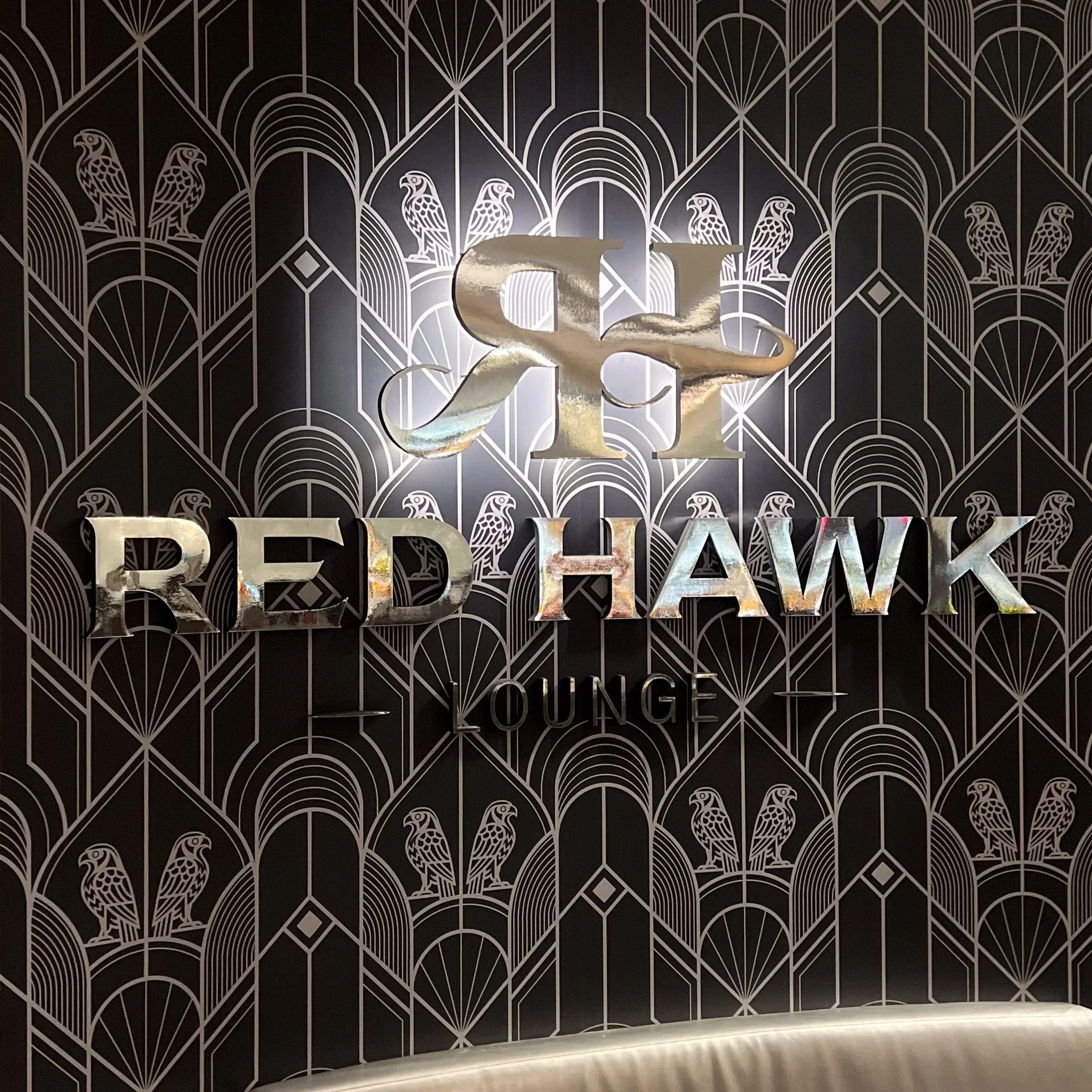 3D backlit wall graphics printed, cut, and installed for the Sacremento Kings' new Red Hawk lounge