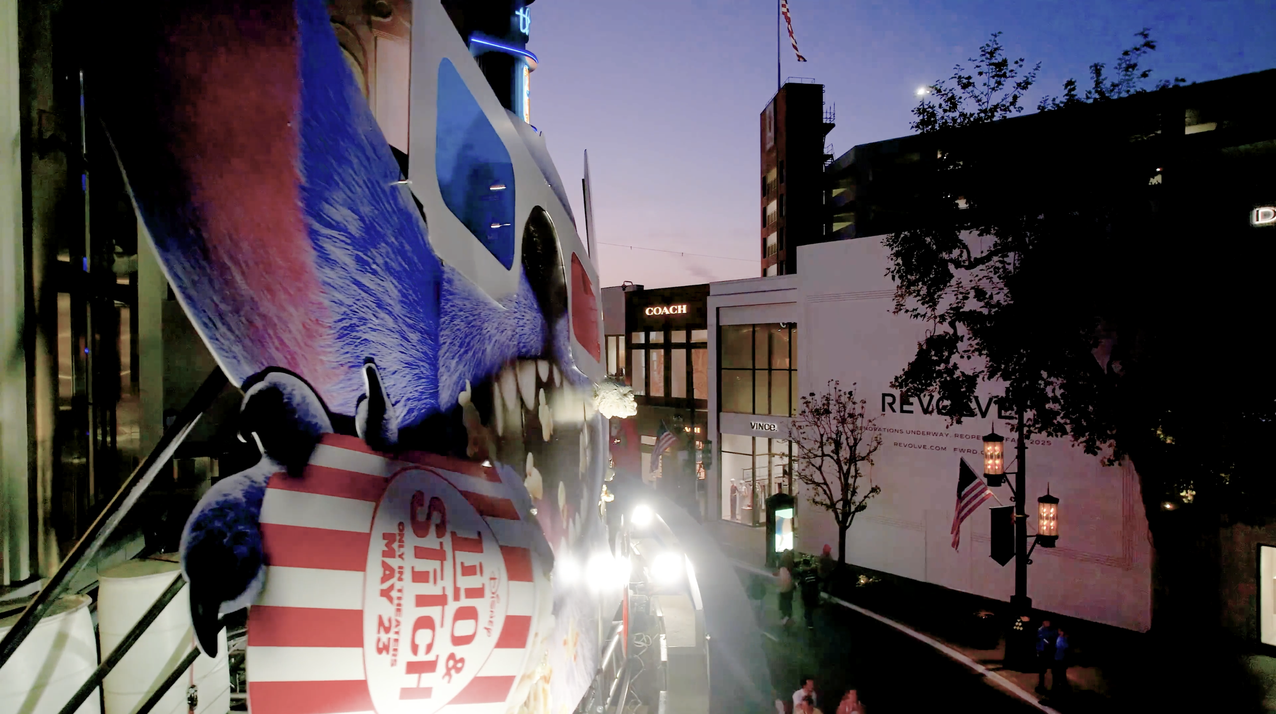 Specialty 3D billboard for the Stitch movie premiere, with custom-made transparent 3D glasses