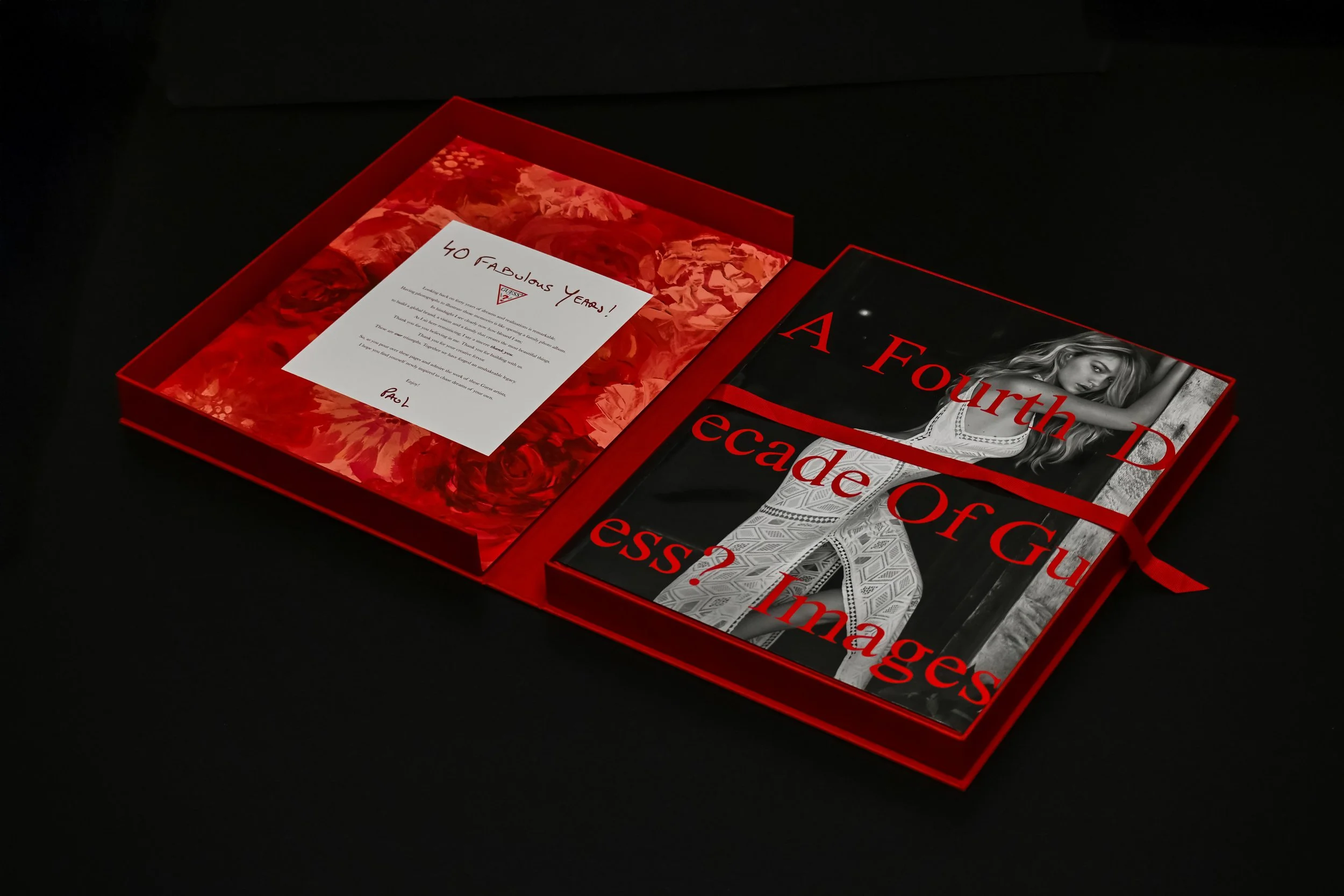 Award-winning casebound book with sleeve, printed for GUESS?