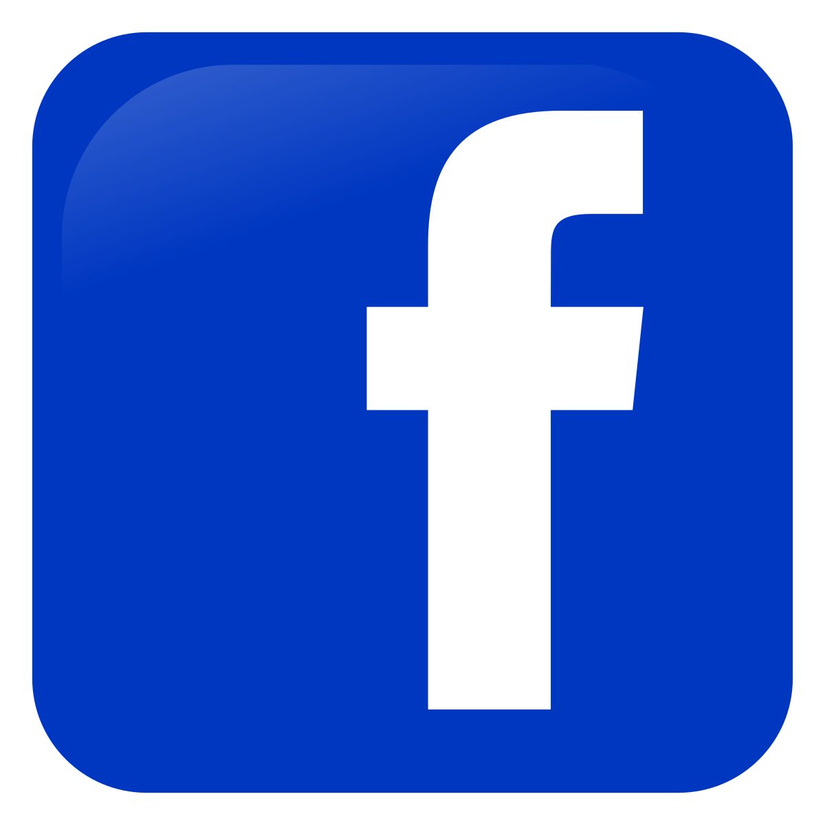 Facebook logo with white letter F on a blue background