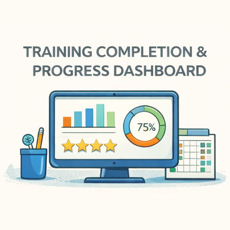 This dashboard gives leaders a clear view of training progress across individuals, teams, or programs. It helps identify completion trends, participation gaps, and bottlenecks early so support can be targeted before performance is affected. For a tra