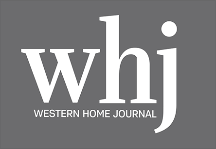 Logo of Western Home Journal with gray background and white text