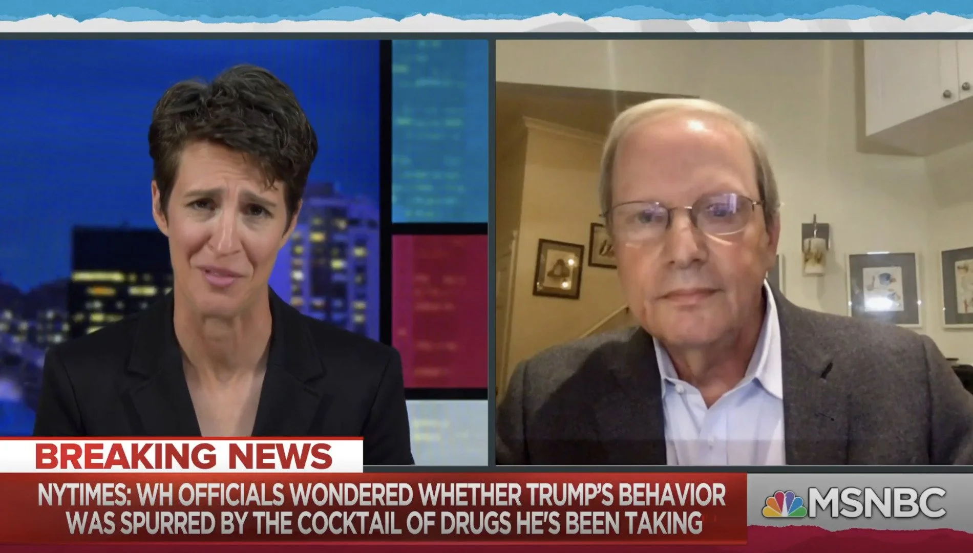 Screenshot with Rachel Maddow, MSNBC