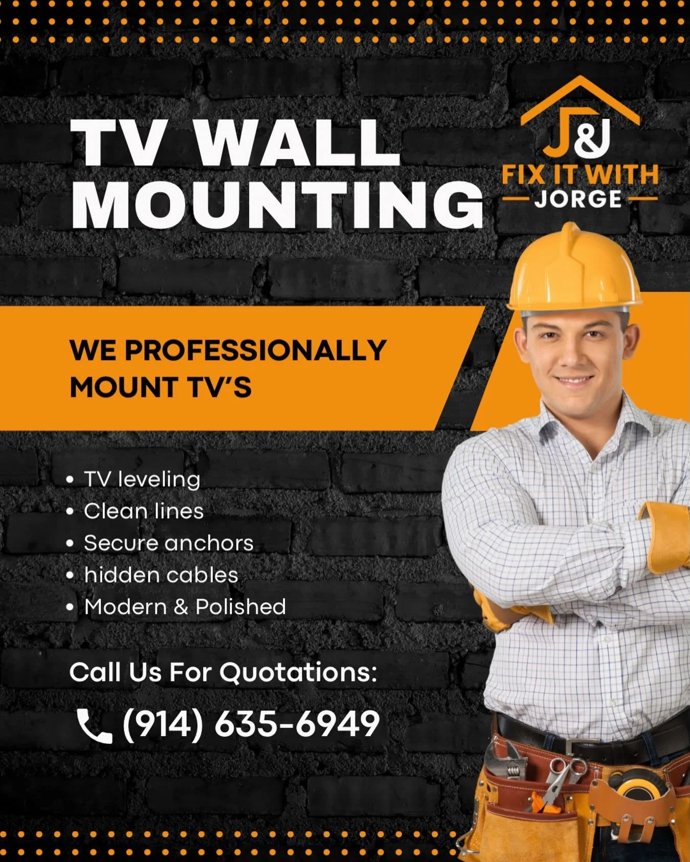 A TV mounted wrong can ruin your wall and your viewing experience. We professionally mount TVs with clean lines, secure anchors, and hidden cables so your space looks modern and polished. Message us today to book your TV mounting. #TVMounting #PortCh