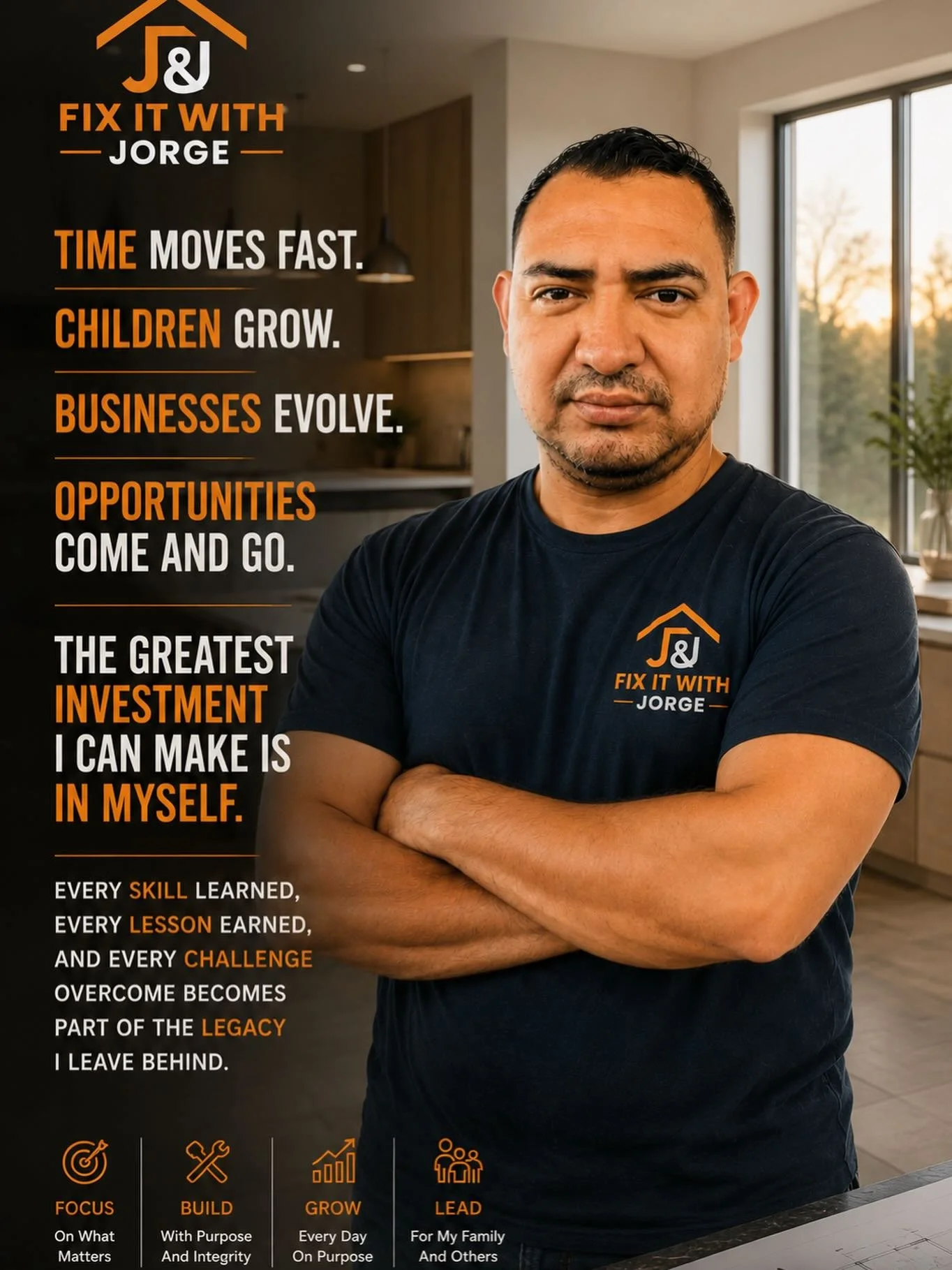 Success isn&rsquo;t built overnight.

It&rsquo;s built one decision, one skill, and one day at a time.

Keep learning. Keep building. Keep moving forward.  #FixItWithJorge #Leadership #GrowthMindset #BusinessOwner #ContractorLife