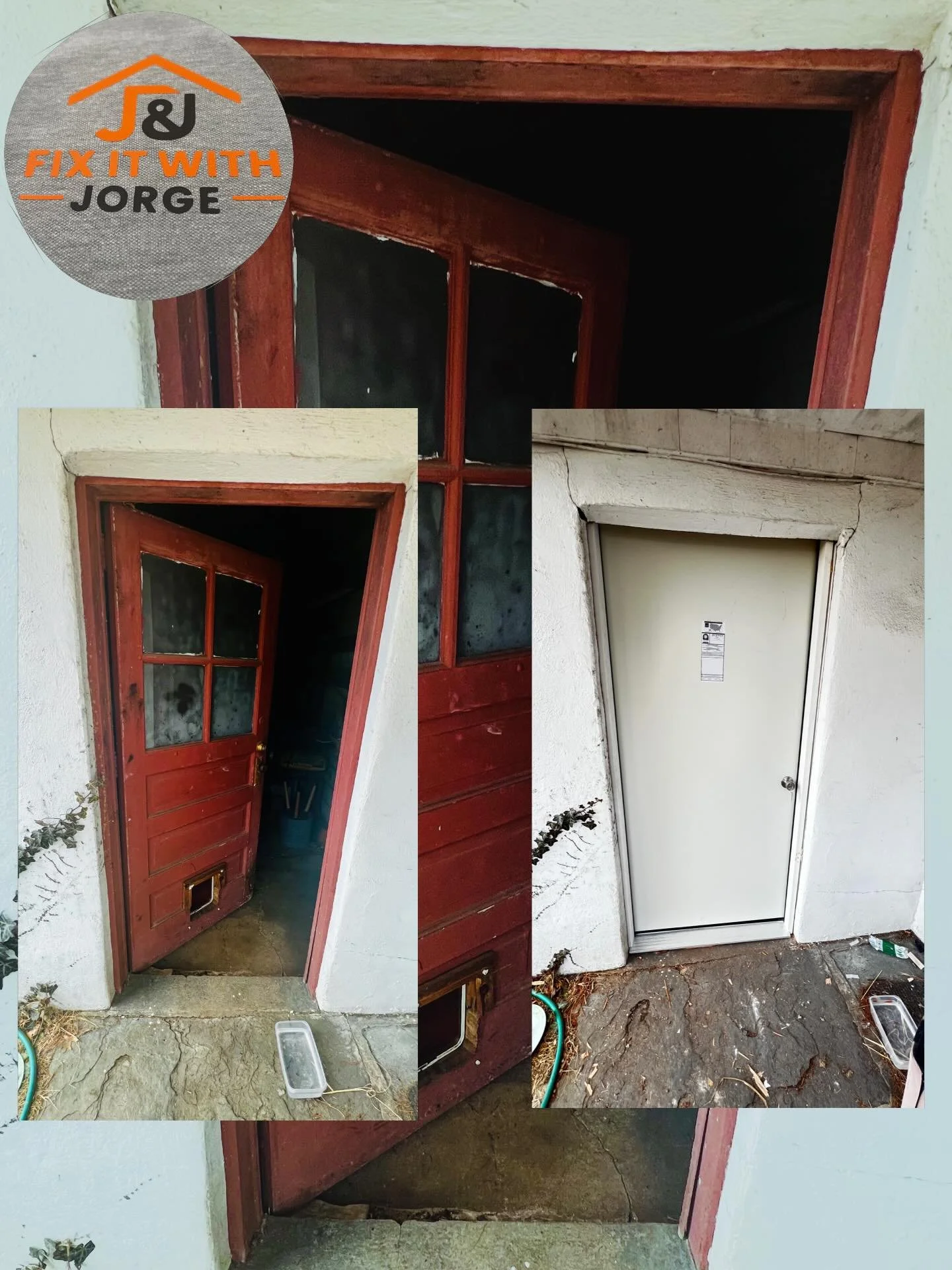Old, damaged door &rarr; Clean, secure, weather-tight upgrade. 🚪

This Mamaroneck project needed more than just a cosmetic fix &mdash; the old door had gaps, wear, and poor sealing. We installed a new exterior door for better security, insulation, a