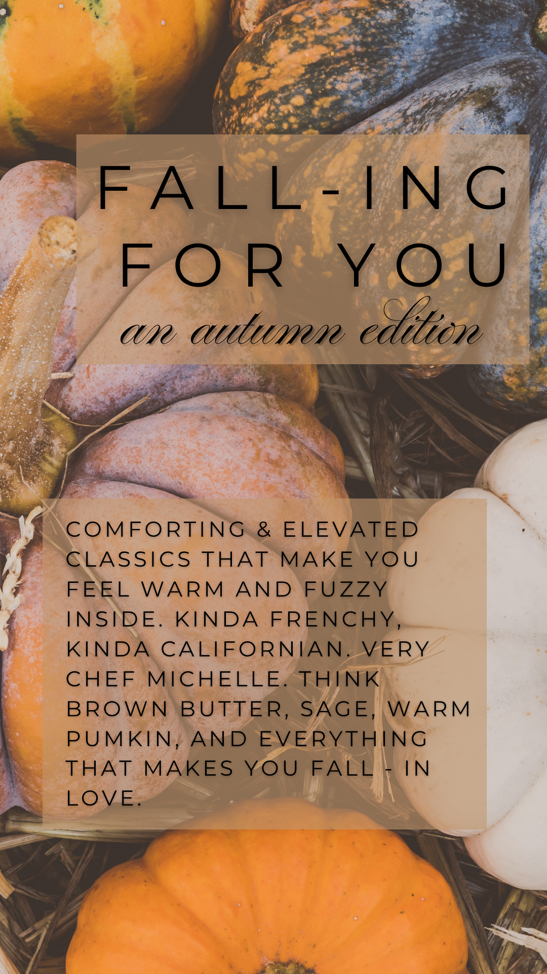 Introducing … My Fall Menu!
