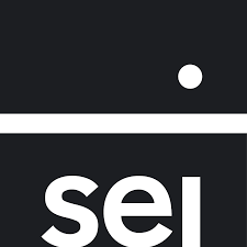 Partial logo with white text 'sei' on a black background and a white horizontal line above it.