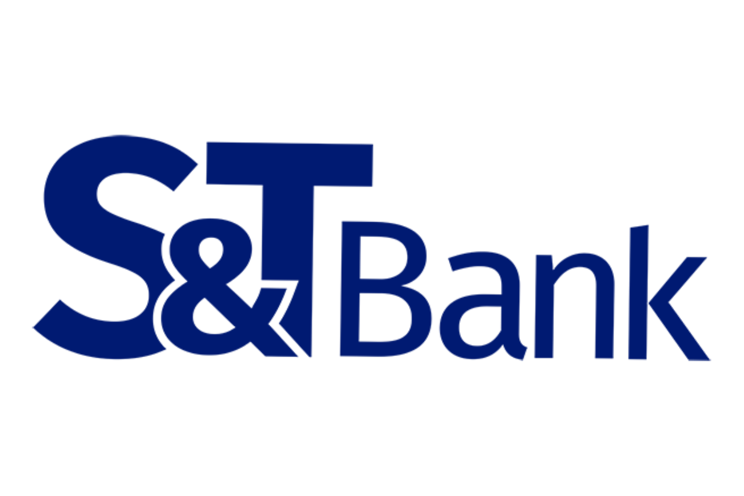 Logos of S&T Bank in dark blue text on a white background.