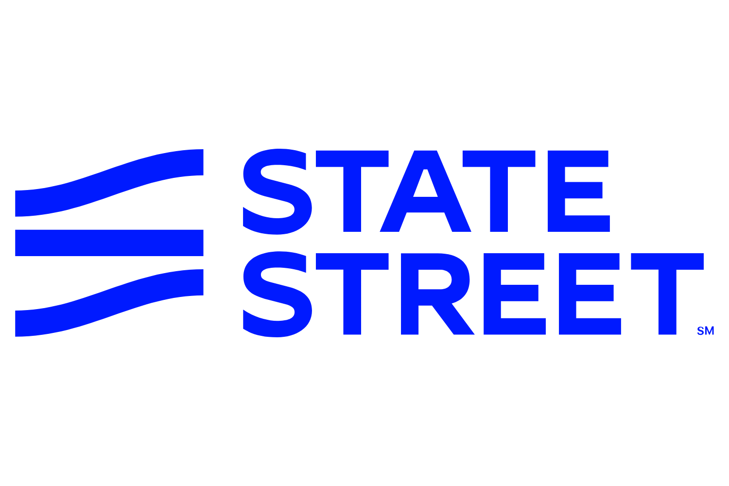 Logo with three blue wavy lines on the left and the words 'STATE STREET' in bold blue letters on the right.