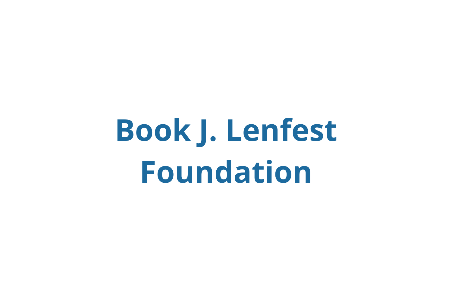Title slide with text 'Book J. Lenfest Foundation' on a plain white background.