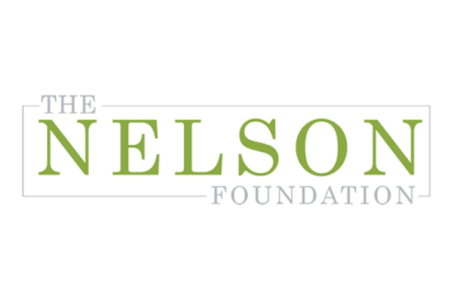 Logo of the Nelson Foundation with green and gray text on a white background.
