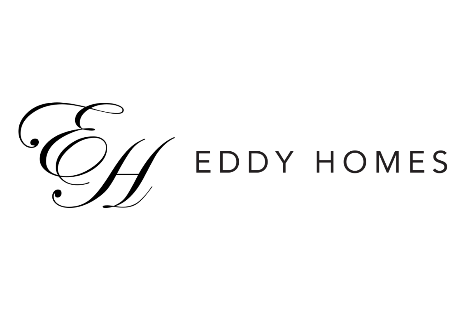 Eddy Homes logo with a stylized letter 'E' and 'H' in cursive on the left, and the words 'EDDY HOMES' in uppercase on the right.
