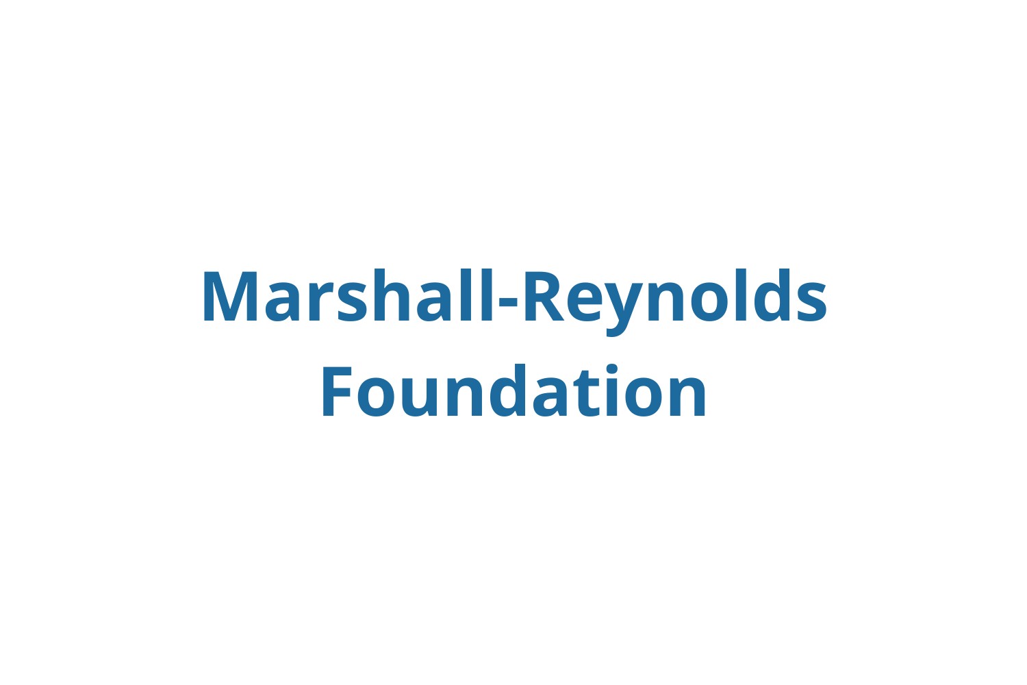 Slide with the text 'Marshall-Reynolds Foundation' in blue font on a white background.