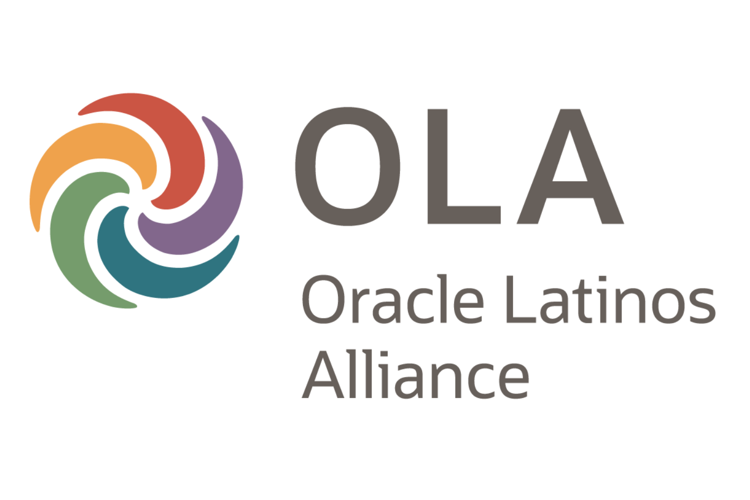 Logo of Oracle Latinos Alliance featuring a colorful swirl emblem and the text 'OLA Oracle Latinos Alliance'.