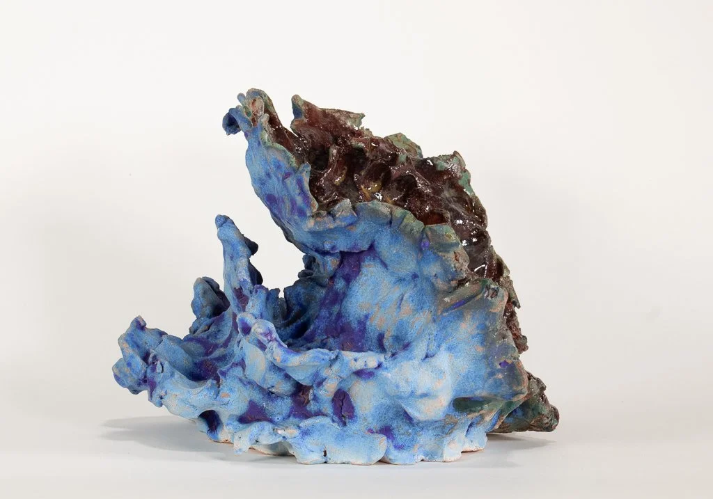 Open Collapse Study, 2026. Low-fire ceramics and glaze. 7 x 9 x 7.75 inches. (Alterate View)