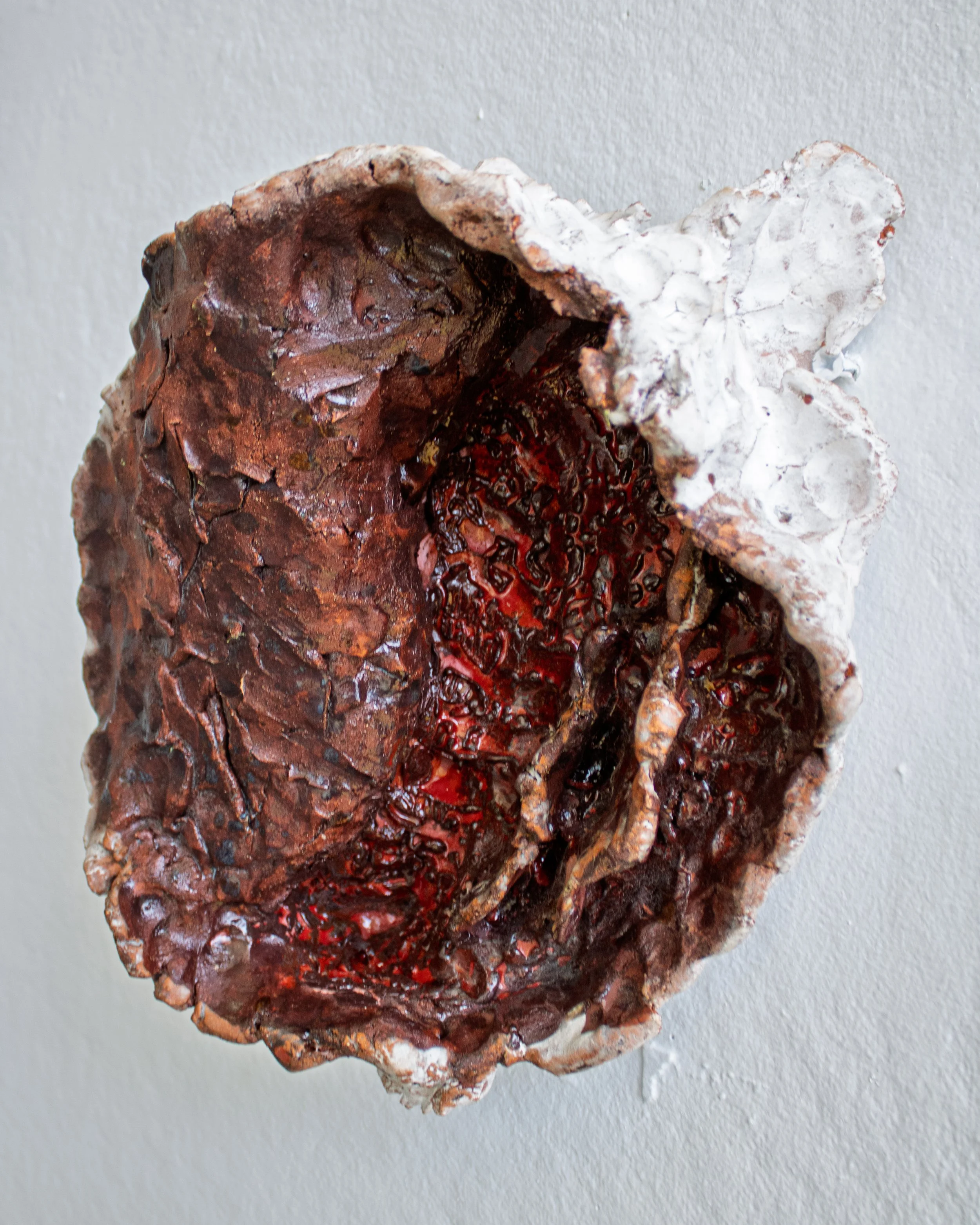 Open Collapse Study II, 2026. Low-fire ceramics and glaze. 5.5 x 12 x 9.5 inches.